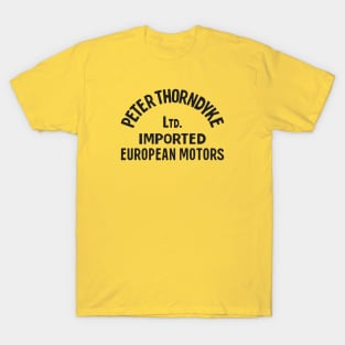 Peter Thorndyke - European Motors (Black on Yellow) T-Shirt